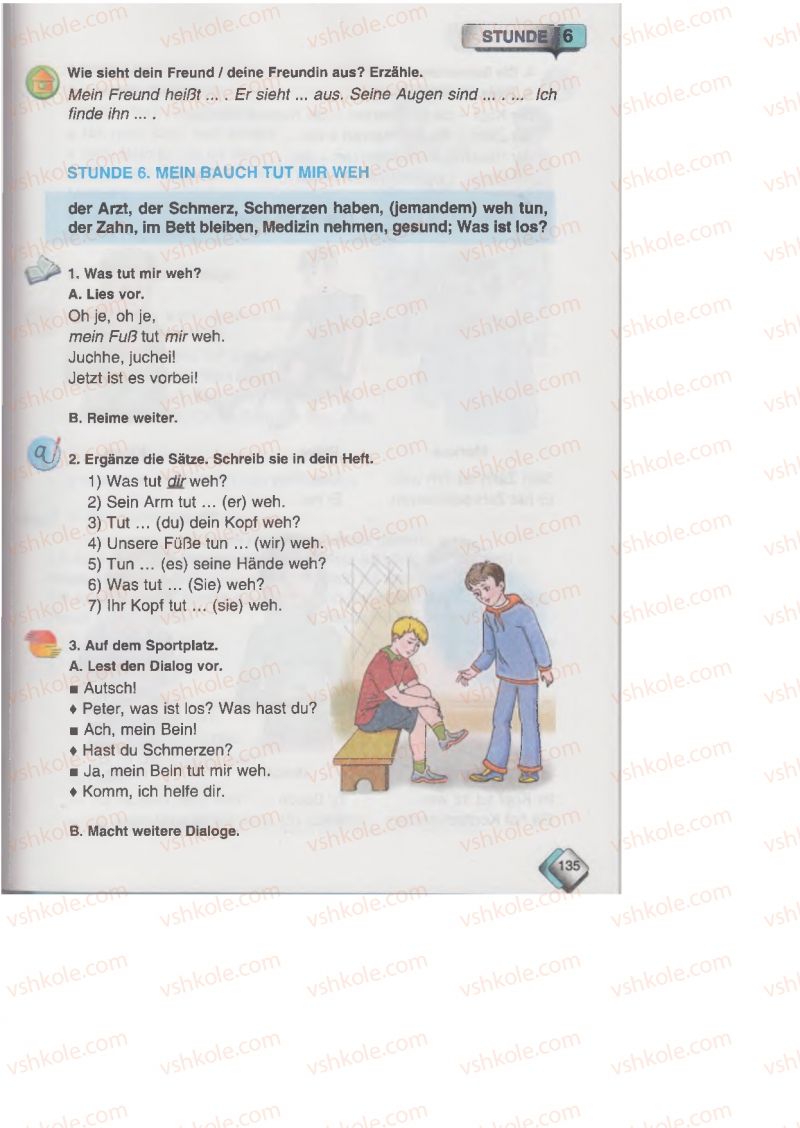 Страница 135 | Підручник Німецька мова 6 клас М.М. Сидоренко, О.А. Палій 2014 2 рік навчання