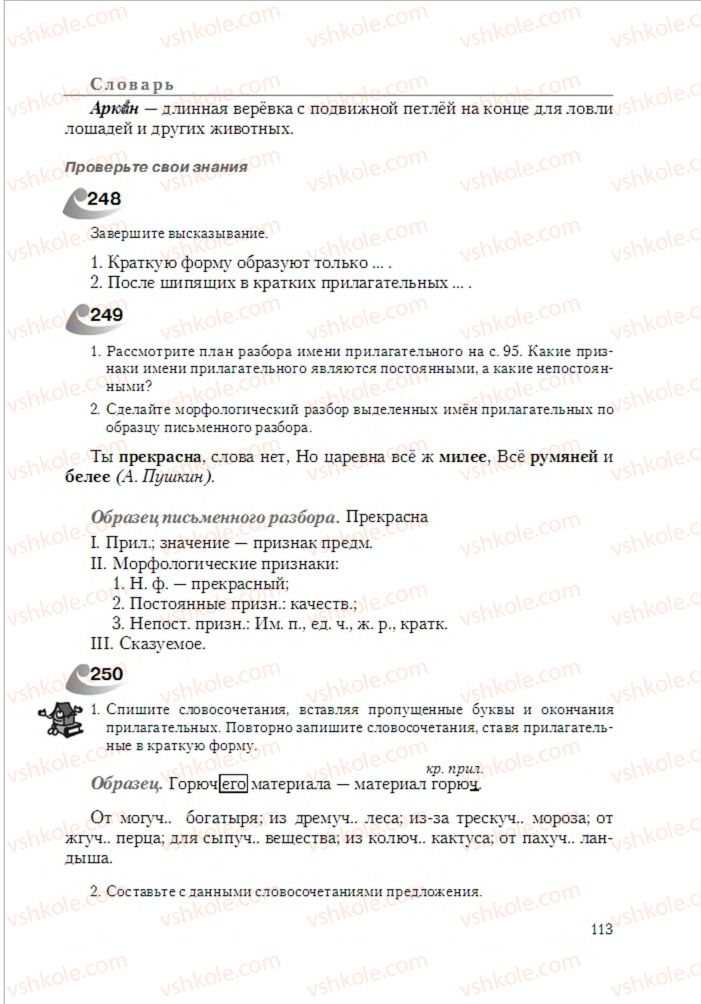 Страница 113 | Підручник Русский язык 6 клас А.Н. Рудяков, Т.Я. Фролова 2014