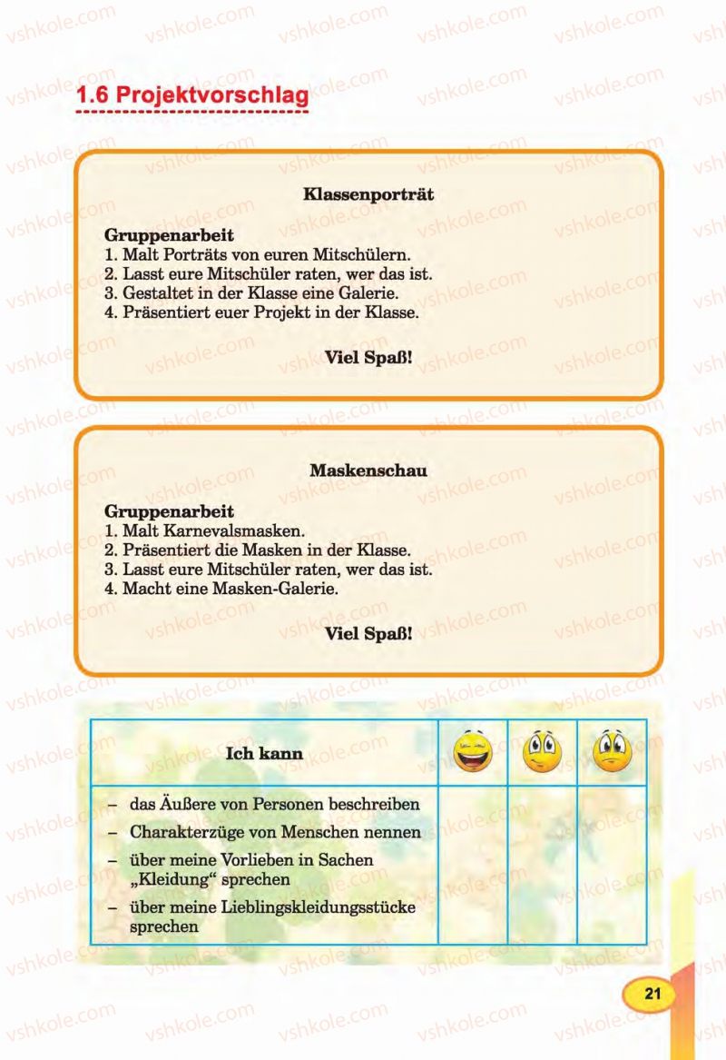Страница 21 | Підручник Німецька мова 6 клас Л.В. Горбач, Г.Ю. Трінька 2014