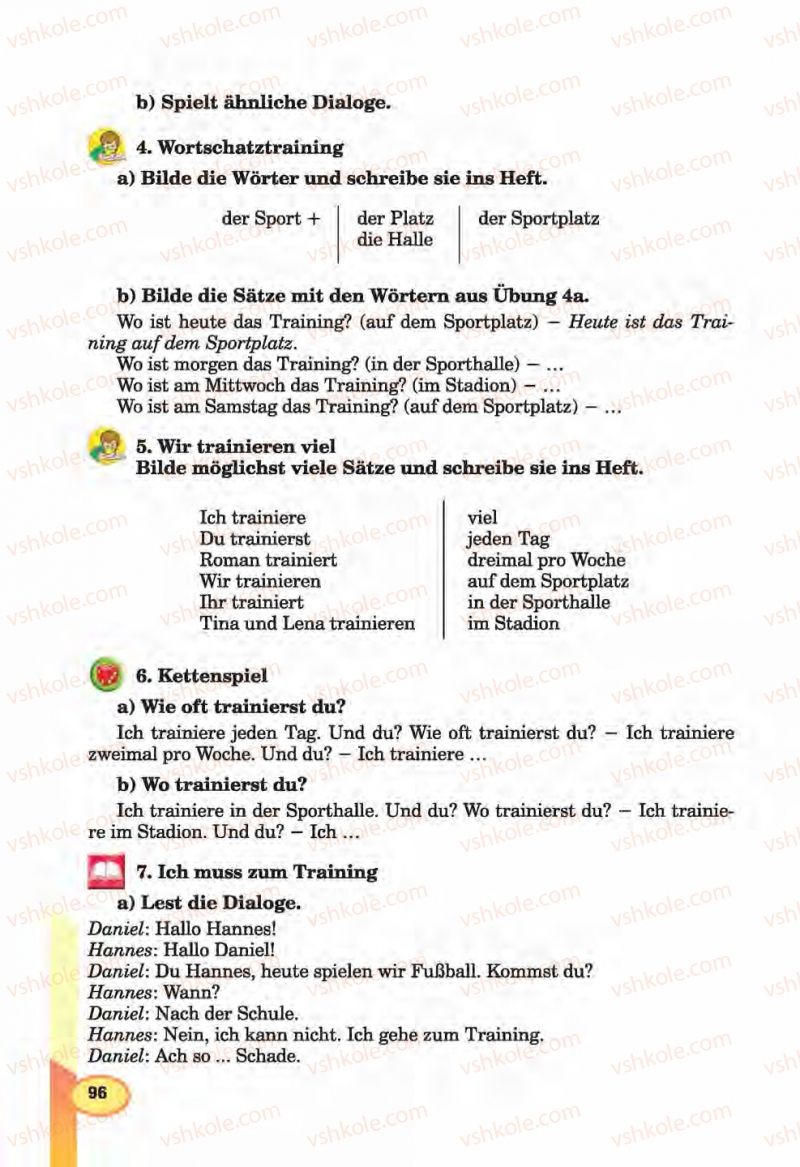 Страница 96 | Підручник Німецька мова 6 клас Л.В. Горбач, Г.Ю. Трінька 2014