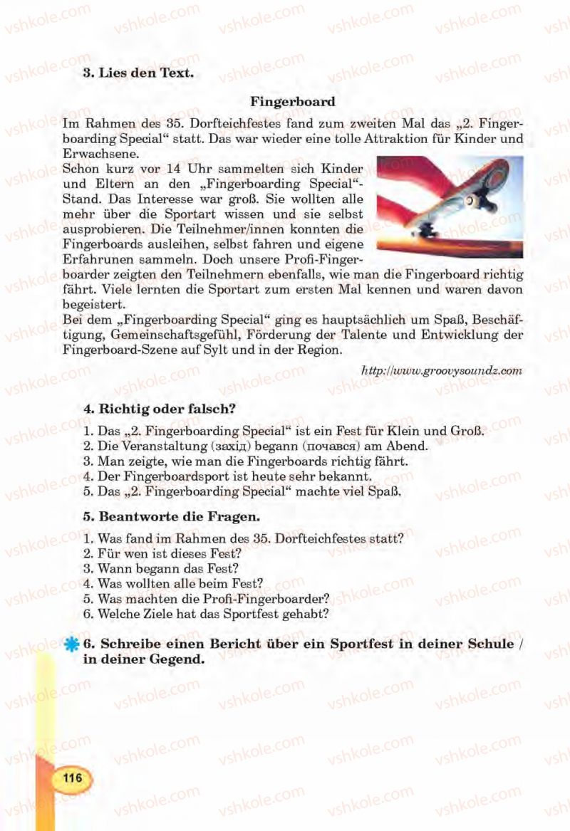 Страница 116 | Підручник Німецька мова 6 клас Л.В. Горбач, Г.Ю. Трінька 2014
