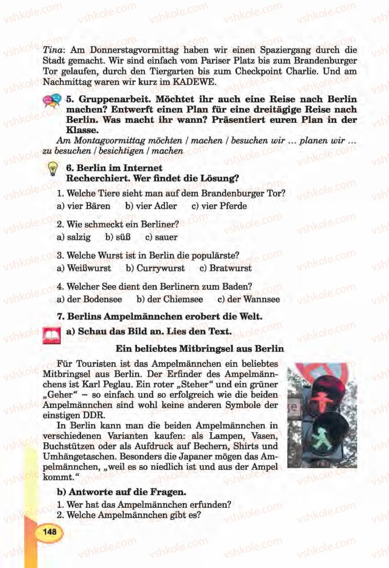 Страница 148 | Підручник Німецька мова 6 клас Л.В. Горбач, Г.Ю. Трінька 2014