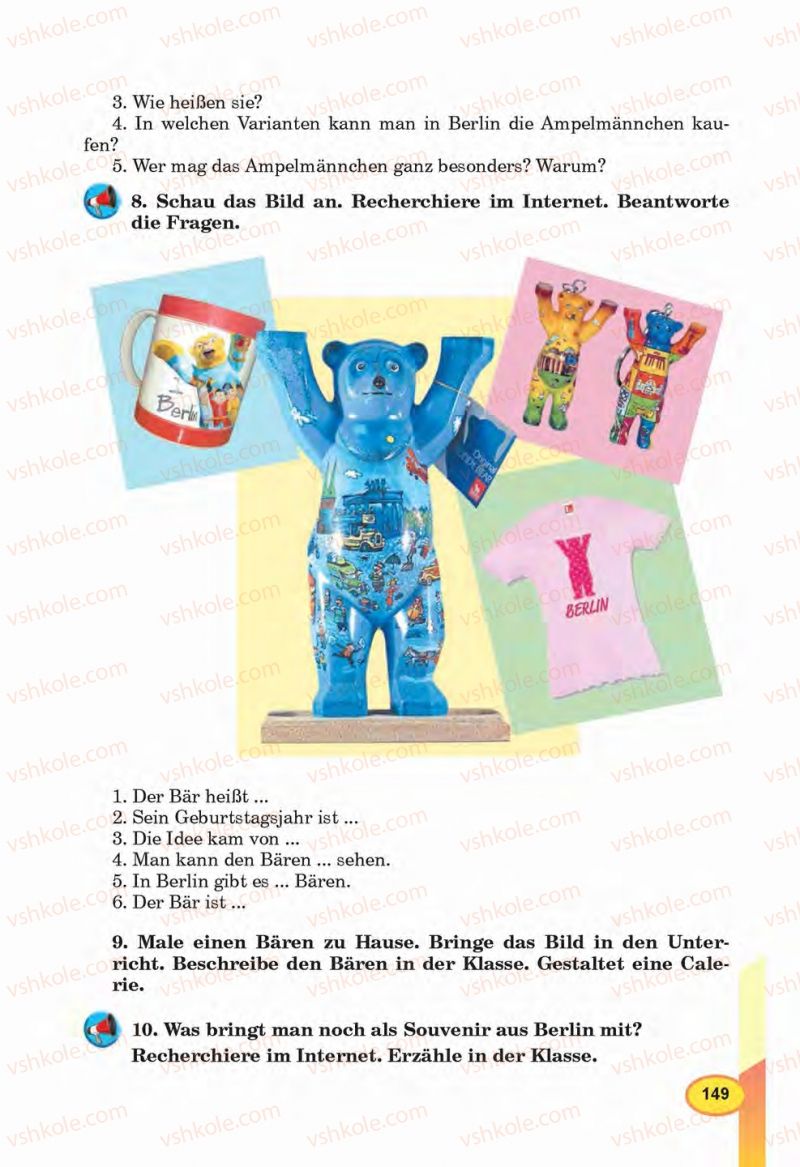 Страница 149 | Підручник Німецька мова 6 клас Л.В. Горбач, Г.Ю. Трінька 2014