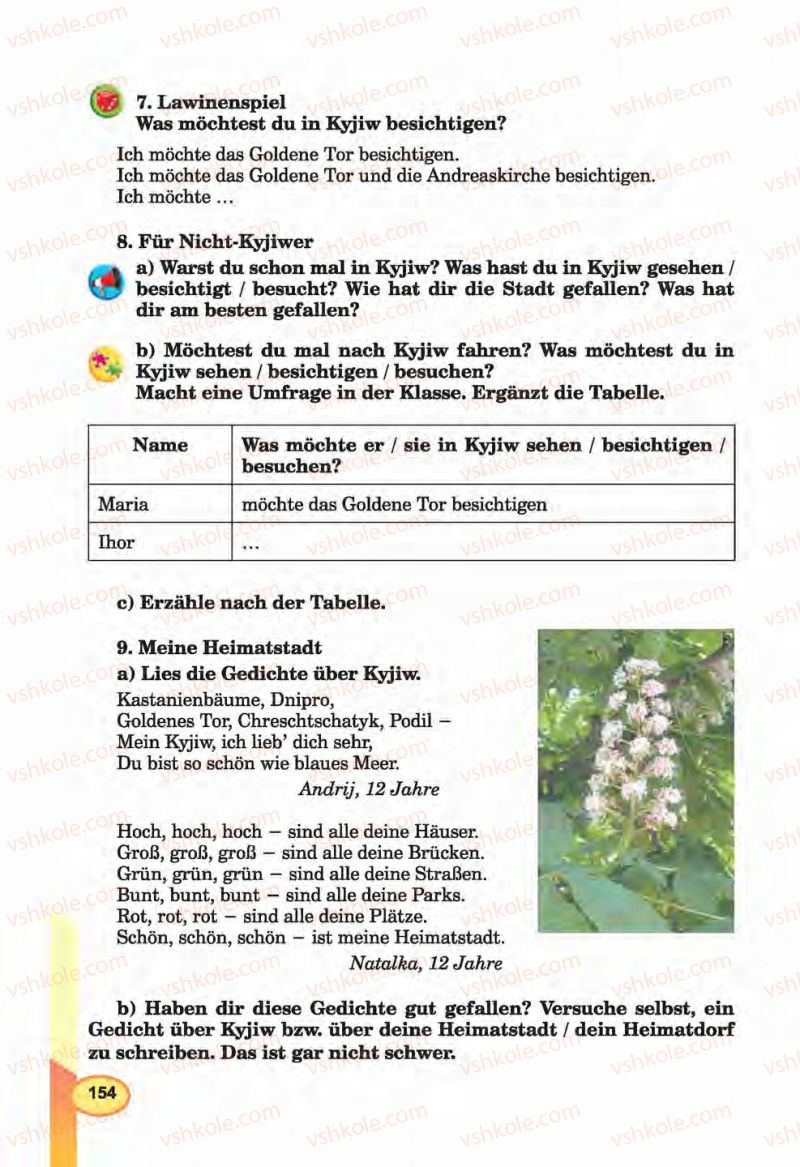 Страница 154 | Підручник Німецька мова 6 клас Л.В. Горбач, Г.Ю. Трінька 2014