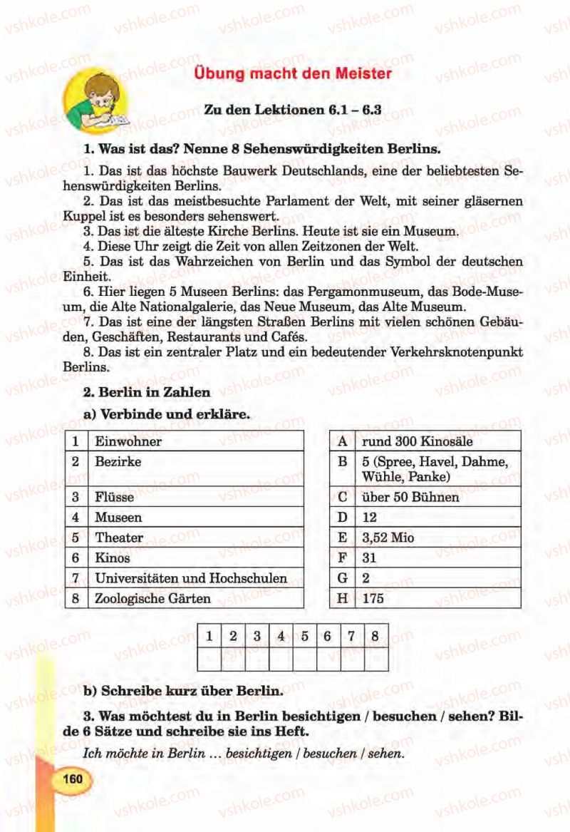 Страница 160 | Підручник Німецька мова 6 клас Л.В. Горбач, Г.Ю. Трінька 2014