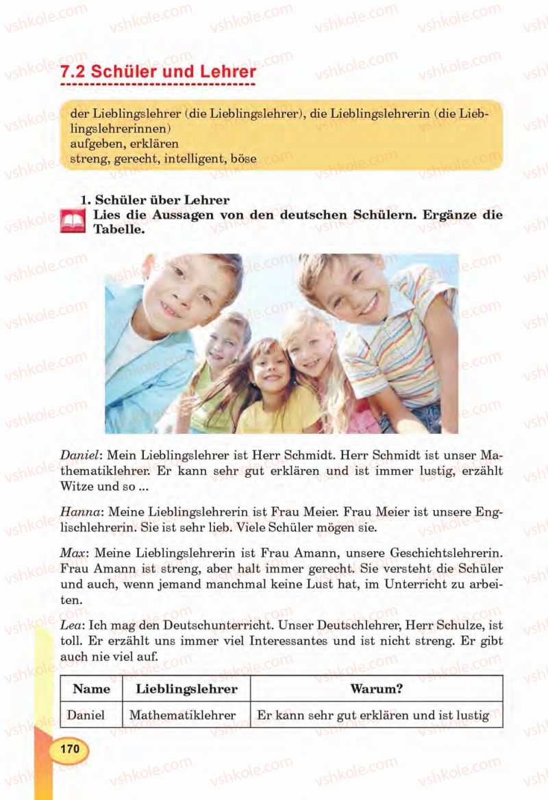 Страница 170 | Підручник Німецька мова 6 клас Л.В. Горбач, Г.Ю. Трінька 2014
