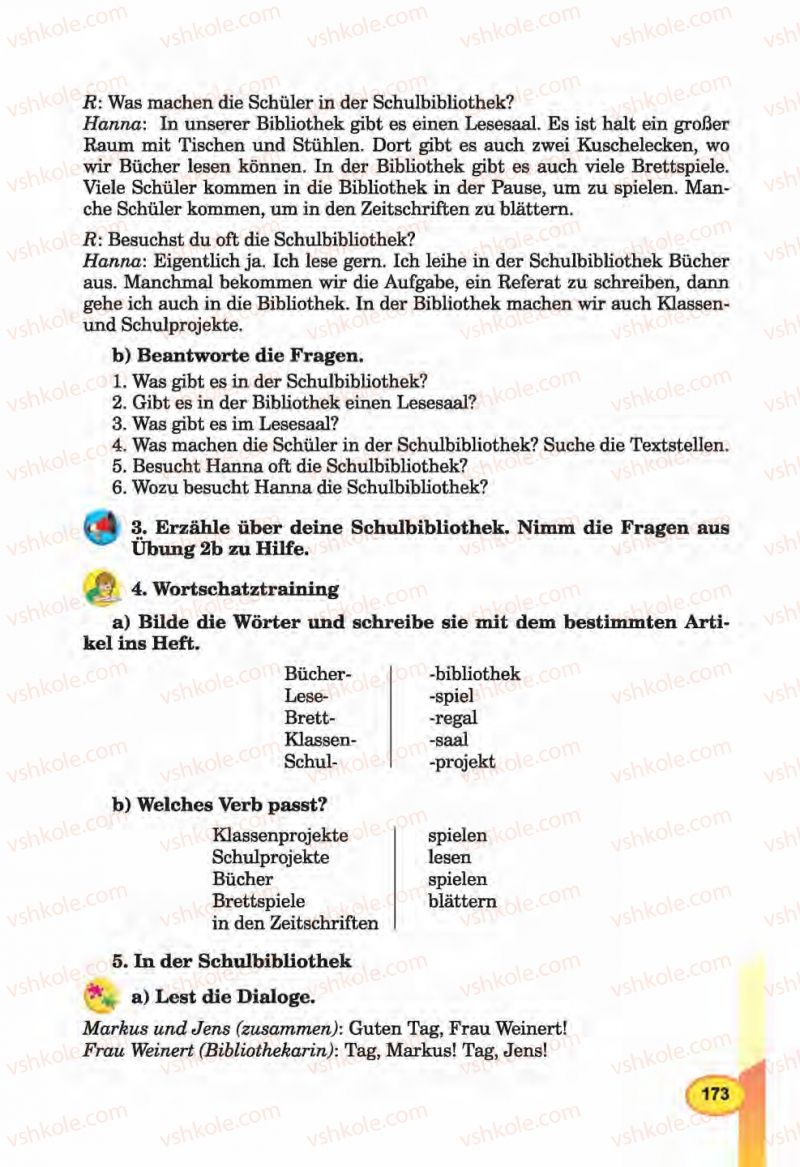 Страница 173 | Підручник Німецька мова 6 клас Л.В. Горбач, Г.Ю. Трінька 2014