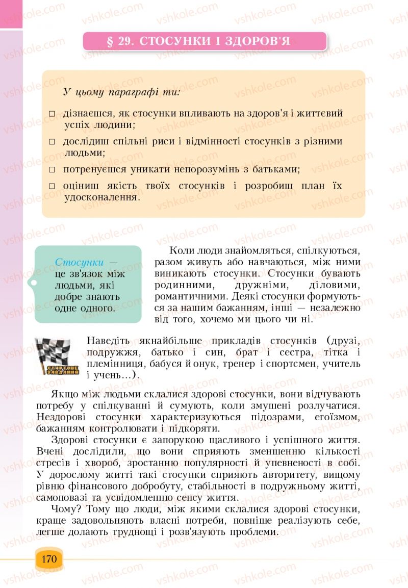 Страница 170 | Підручник Основи здоров'я 6 клас Т.В. Воронцова, В.С. Пономаренко 2006