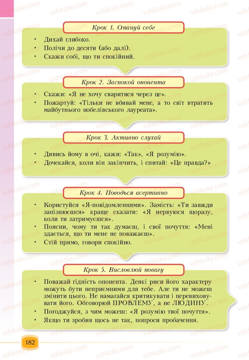 Страница 182 | Підручник Основи здоров'я 6 клас Т.В. Воронцова, В.С. Пономаренко 2006