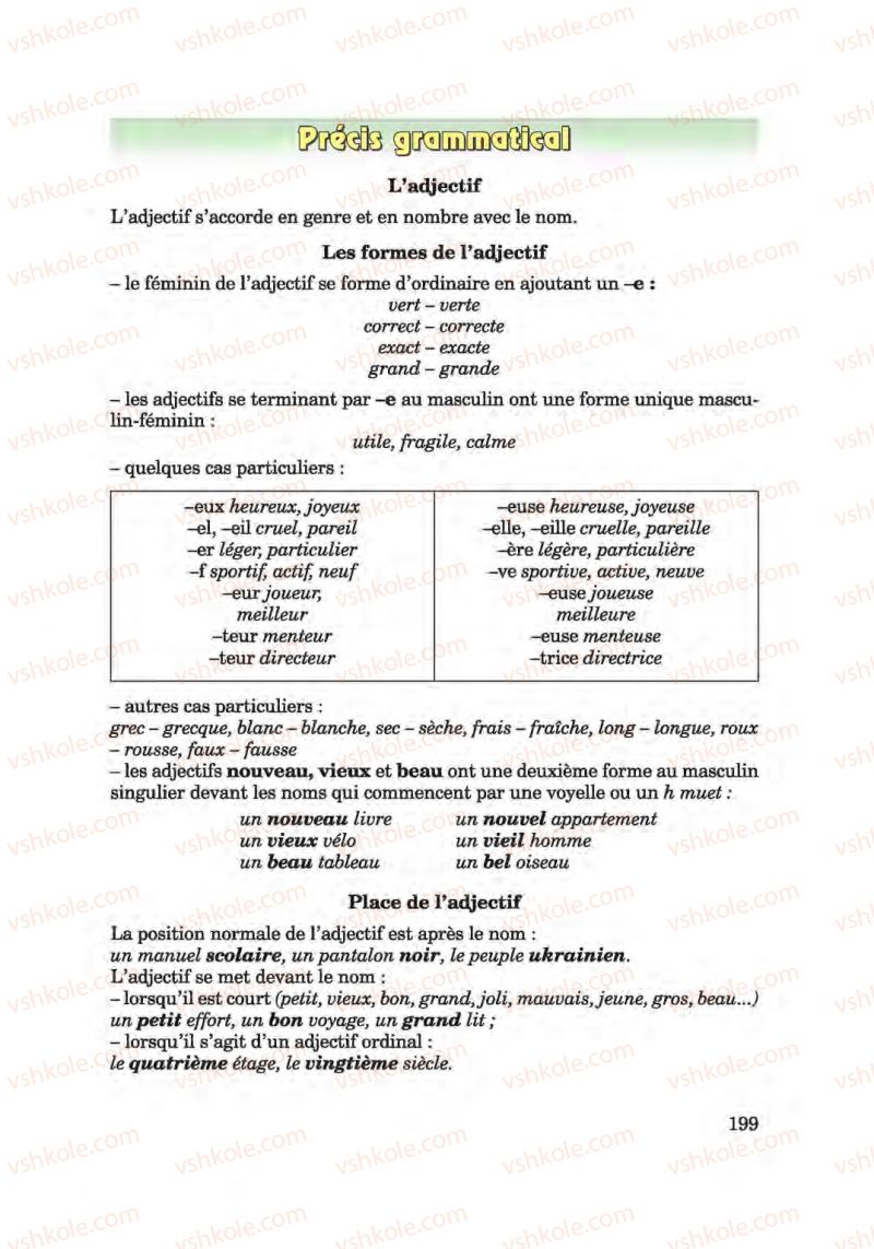 Страница 199 | Підручник Французька мова 6 клас Ю.М. Клименко 2014 Поглиблене вивчення