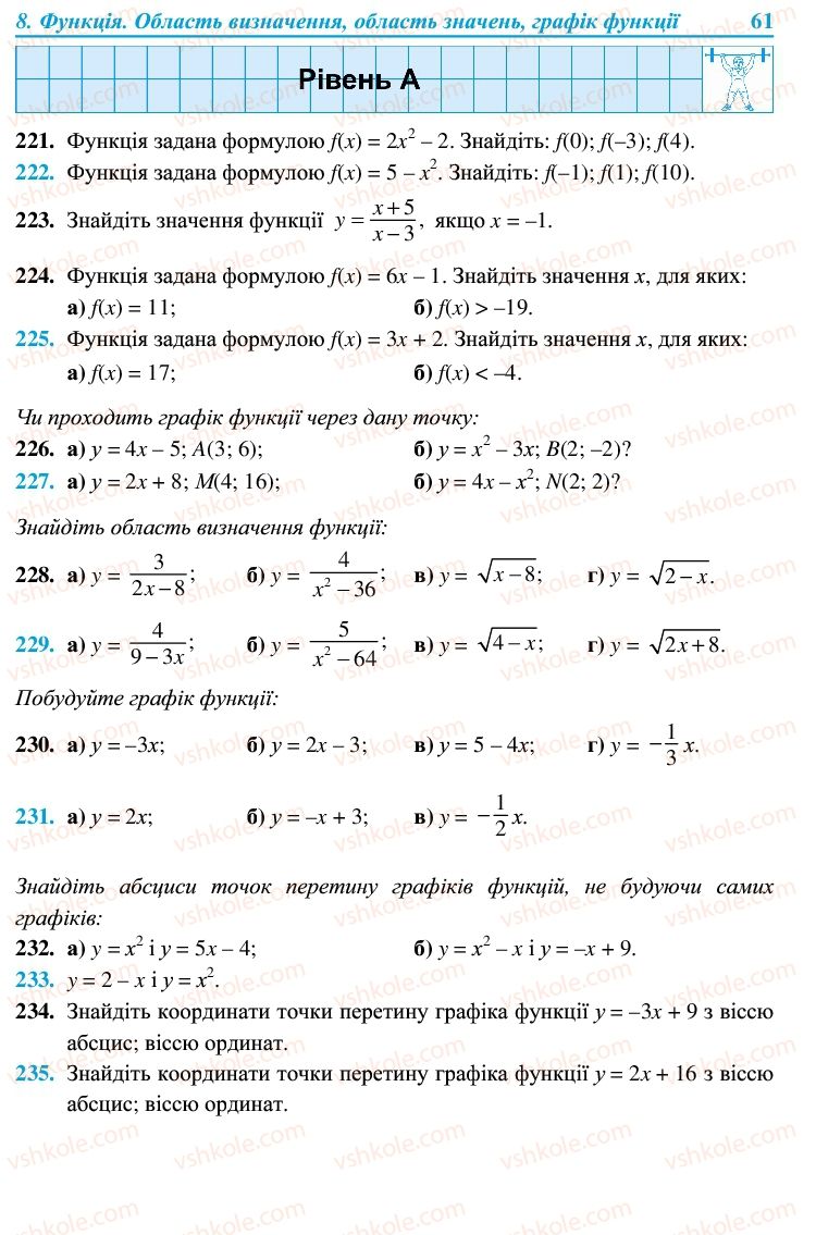 Страница 61 | Підручник Алгебра 9 клас В.Р. Кравчук, Г.М. Янченко, М.В. Підручна 2009