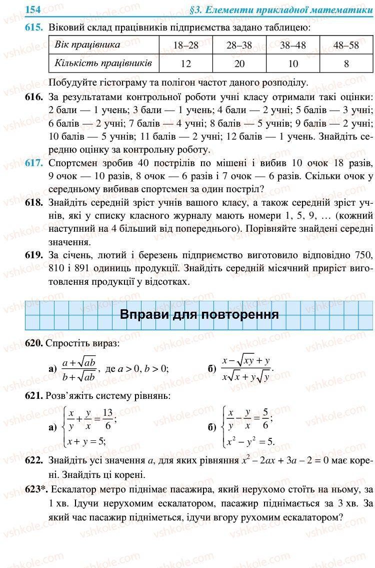 Страница 154 | Підручник Алгебра 9 клас В.Р. Кравчук, Г.М. Янченко, М.В. Підручна 2009