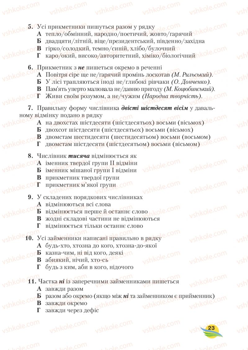 Страница 23 | Підручник Українська мова 7 клас С.Я. Єрмоленко, В.Т. Сичова, М.Г. Жук 2015