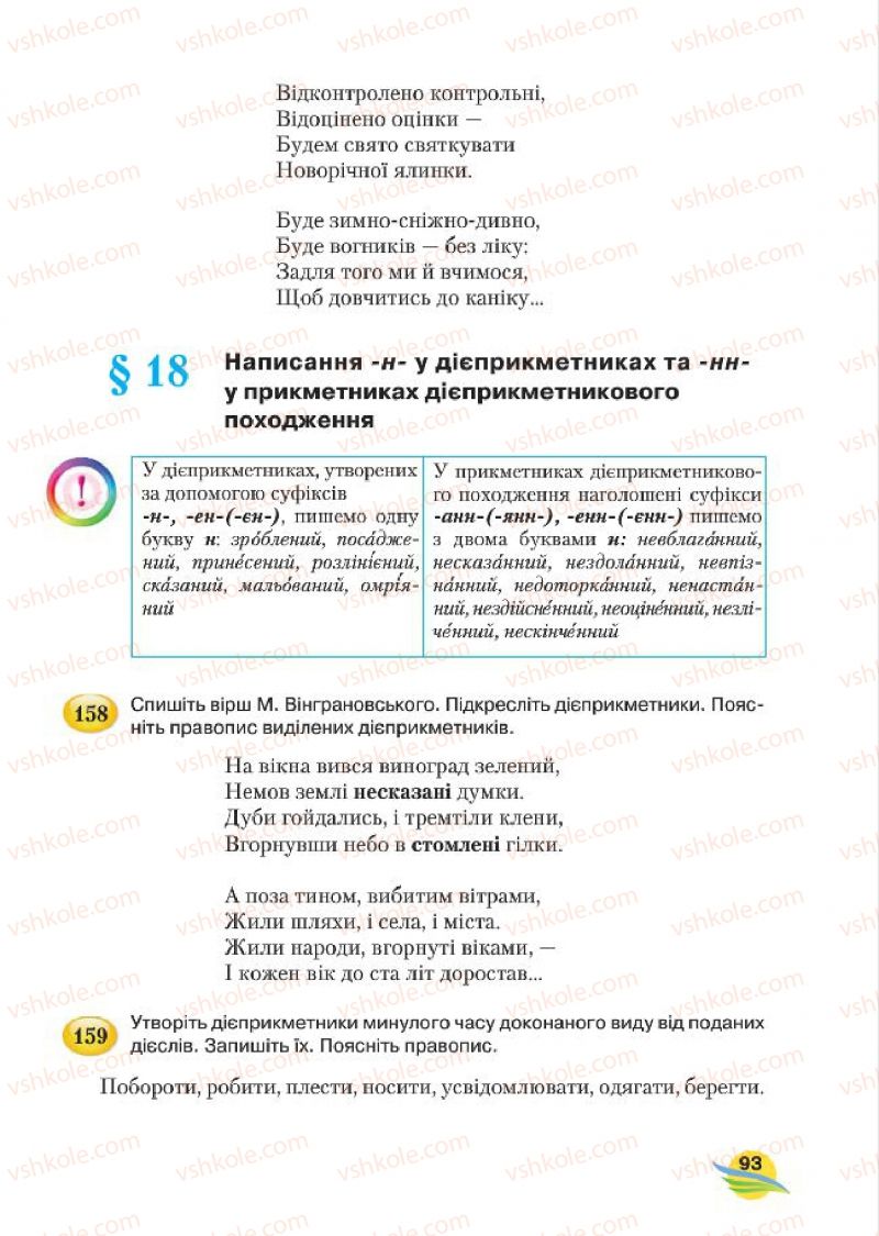 Страница 93 | Підручник Українська мова 7 клас С.Я. Єрмоленко, В.Т. Сичова, М.Г. Жук 2015