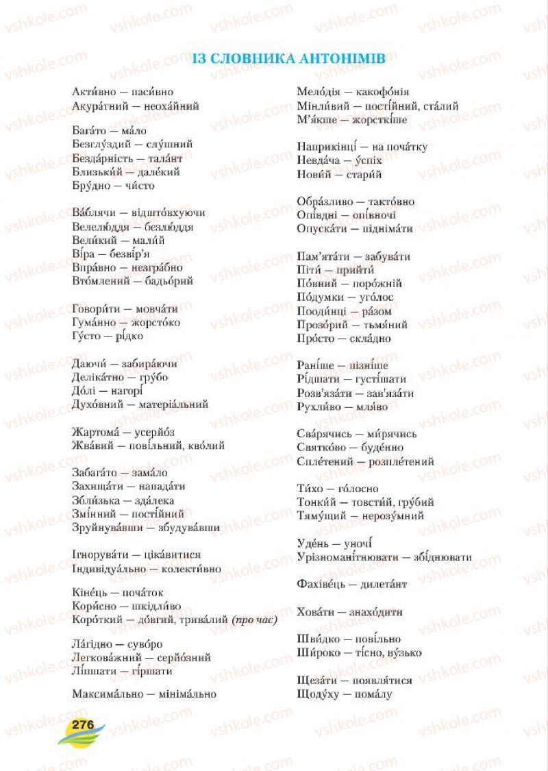 Страница 276 | Підручник Українська мова 7 клас С.Я. Єрмоленко, В.Т. Сичова, М.Г. Жук 2015