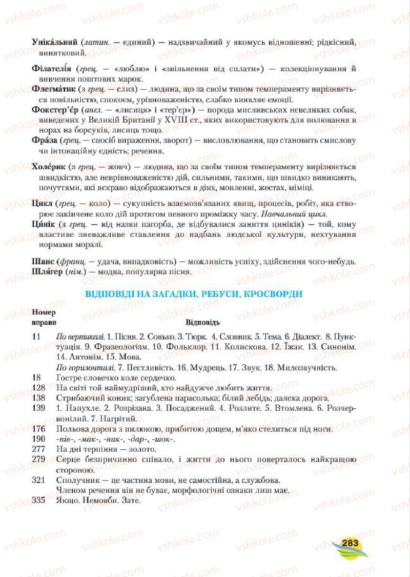 Страница 283 | Підручник Українська мова 7 клас С.Я. Єрмоленко, В.Т. Сичова, М.Г. Жук 2015