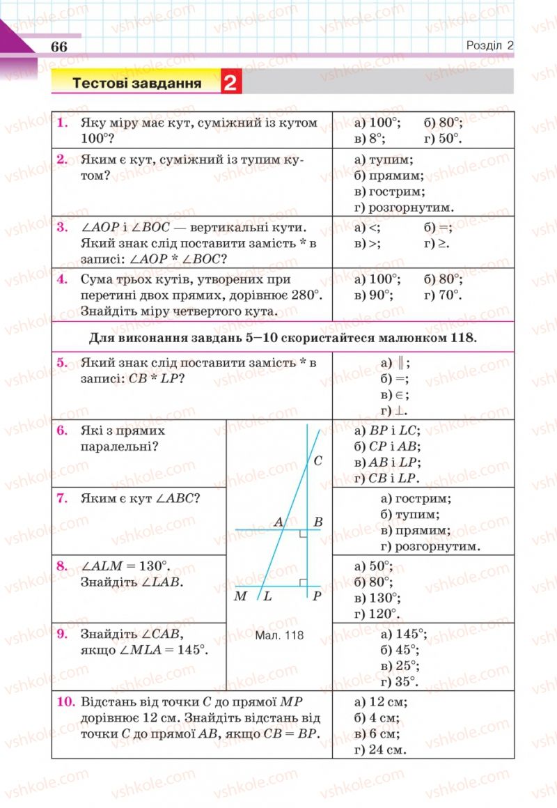 Страница 66 | Підручник Геометрія 7 клас Г.П. Бевз, В.Г. Бевз, Н.Г. Владімірова 2015