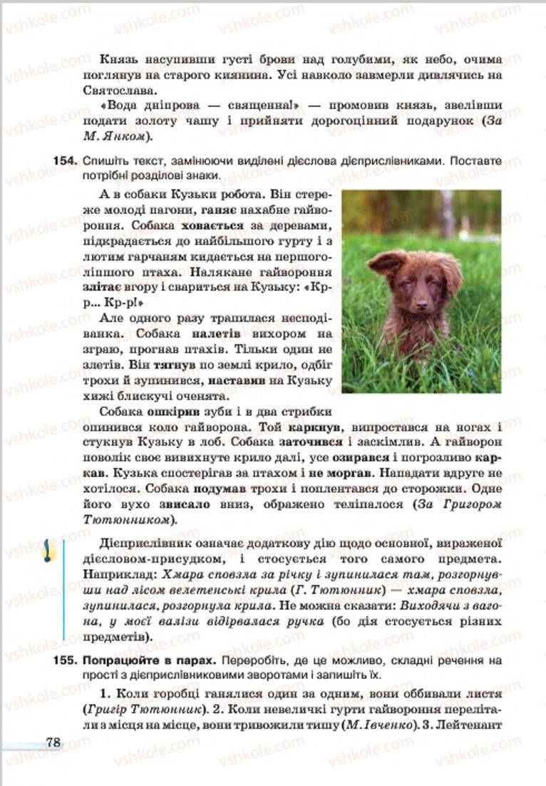 Страница 78 | Підручник Українська мова 7 клас А.А. Ворон, В.А. Солопенко 2015