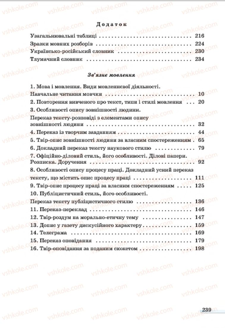 Страница 239 | Підручник Українська мова 7 клас А.А. Ворон, В.А. Солопенко 2015