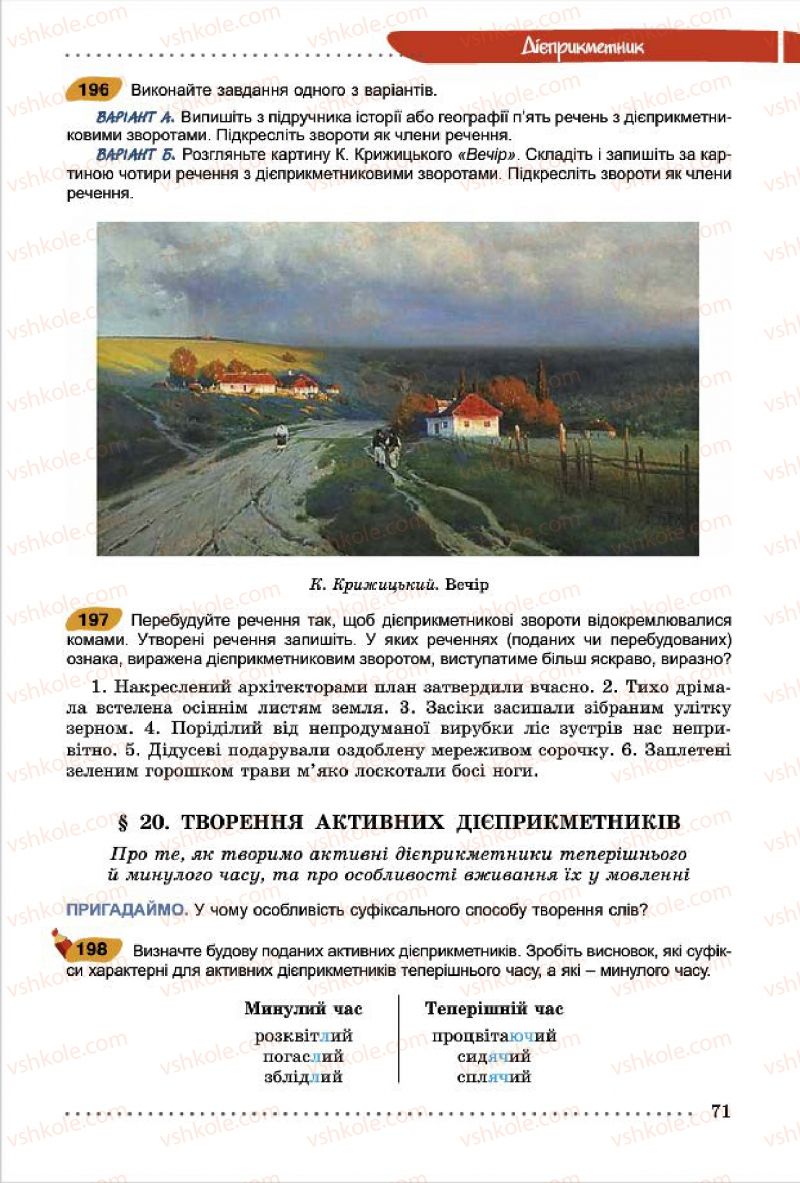 Страница 71 | Підручник Українська мова 7 клас О.В. Заболотний, В.В. Заболотний 2015