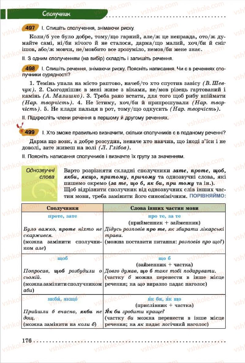 Страница 176 | Підручник Українська мова 7 клас О.В. Заболотний, В.В. Заболотний 2015