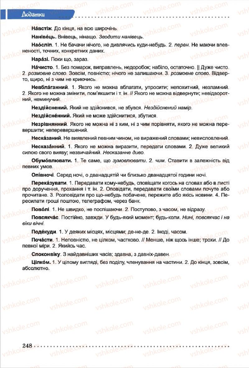 Страница 248 | Підручник Українська мова 7 клас О.В. Заболотний, В.В. Заболотний 2015
