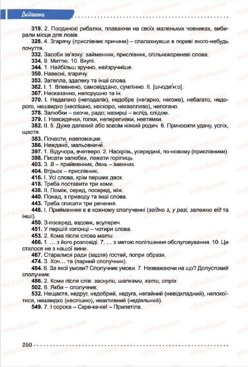 Страница 250 | Підручник Українська мова 7 клас О.В. Заболотний, В.В. Заболотний 2015