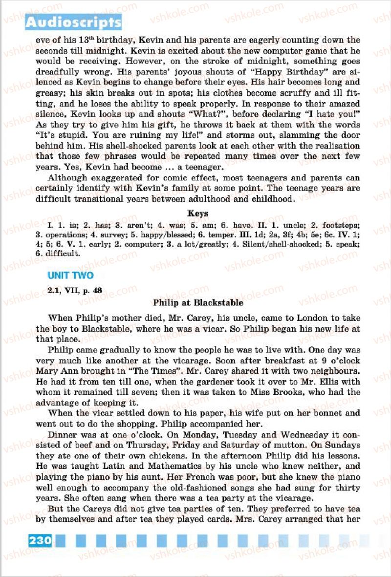 Страница 230 | Підручник Англiйська мова 7 клас Л.В. Калініна, І.В. Самойлюкевич 2015 Поглиблене вивчення