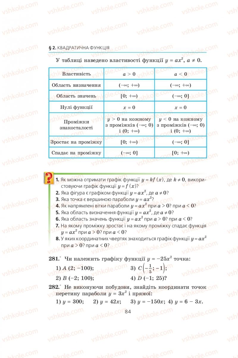 Страница 84 | Підручник Алгебра 9 клас А.Г. Мерзляк, В.Б. Полонський, М.С. Якір 2009
