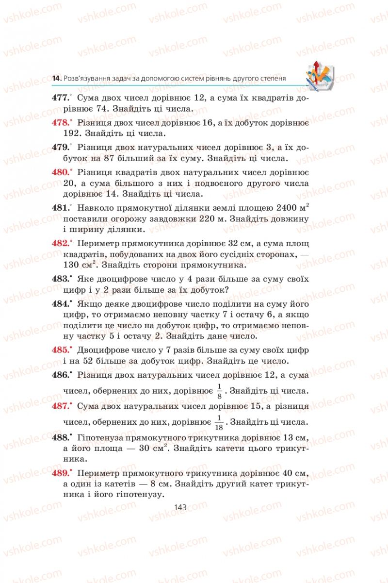 Страница 143 | Підручник Алгебра 9 клас А.Г. Мерзляк, В.Б. Полонський, М.С. Якір 2009