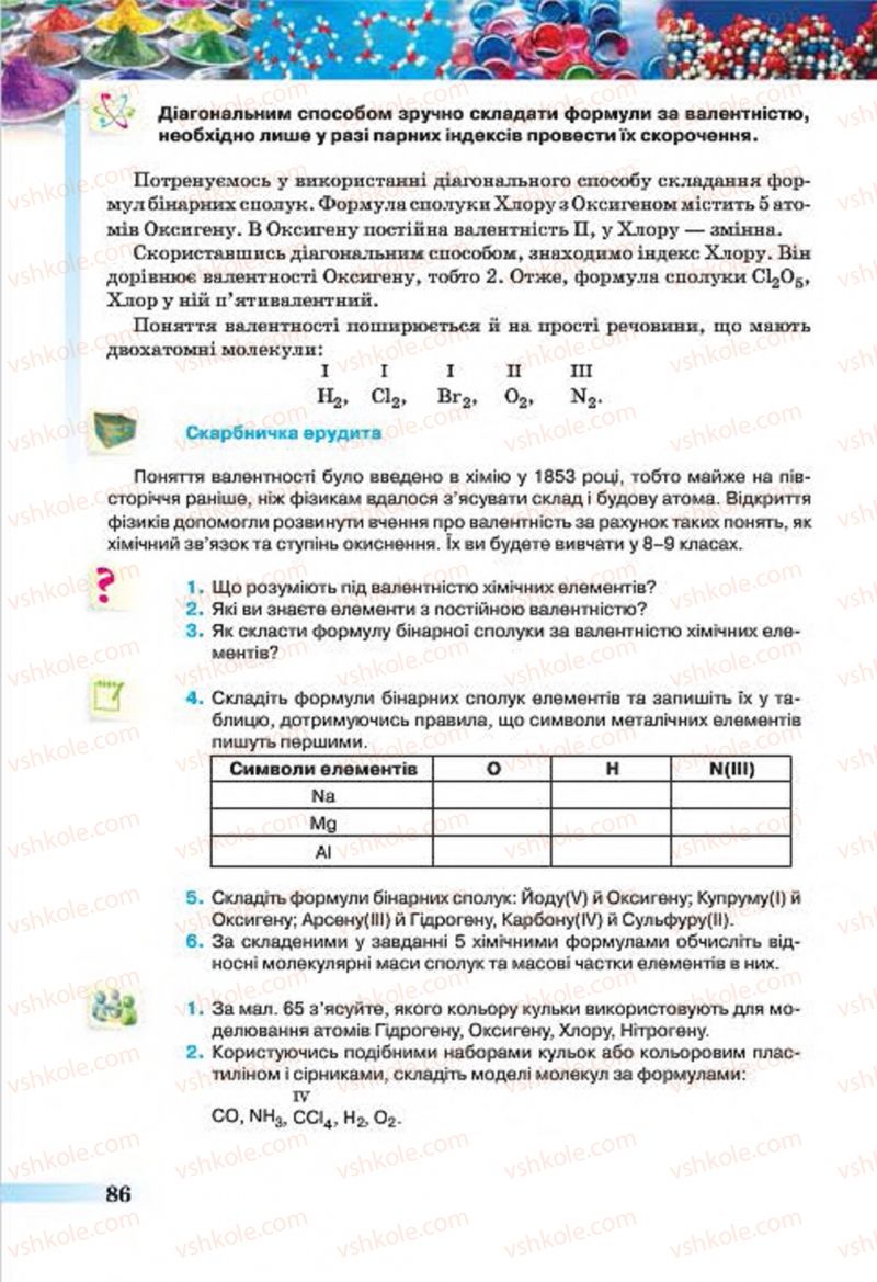 Страница 86 | Підручник Хімія 7 клас О.Г. Ярошенко 2015