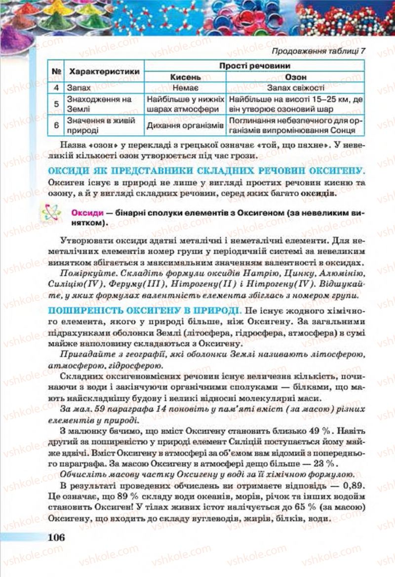 Страница 106 | Підручник Хімія 7 клас О.Г. Ярошенко 2015