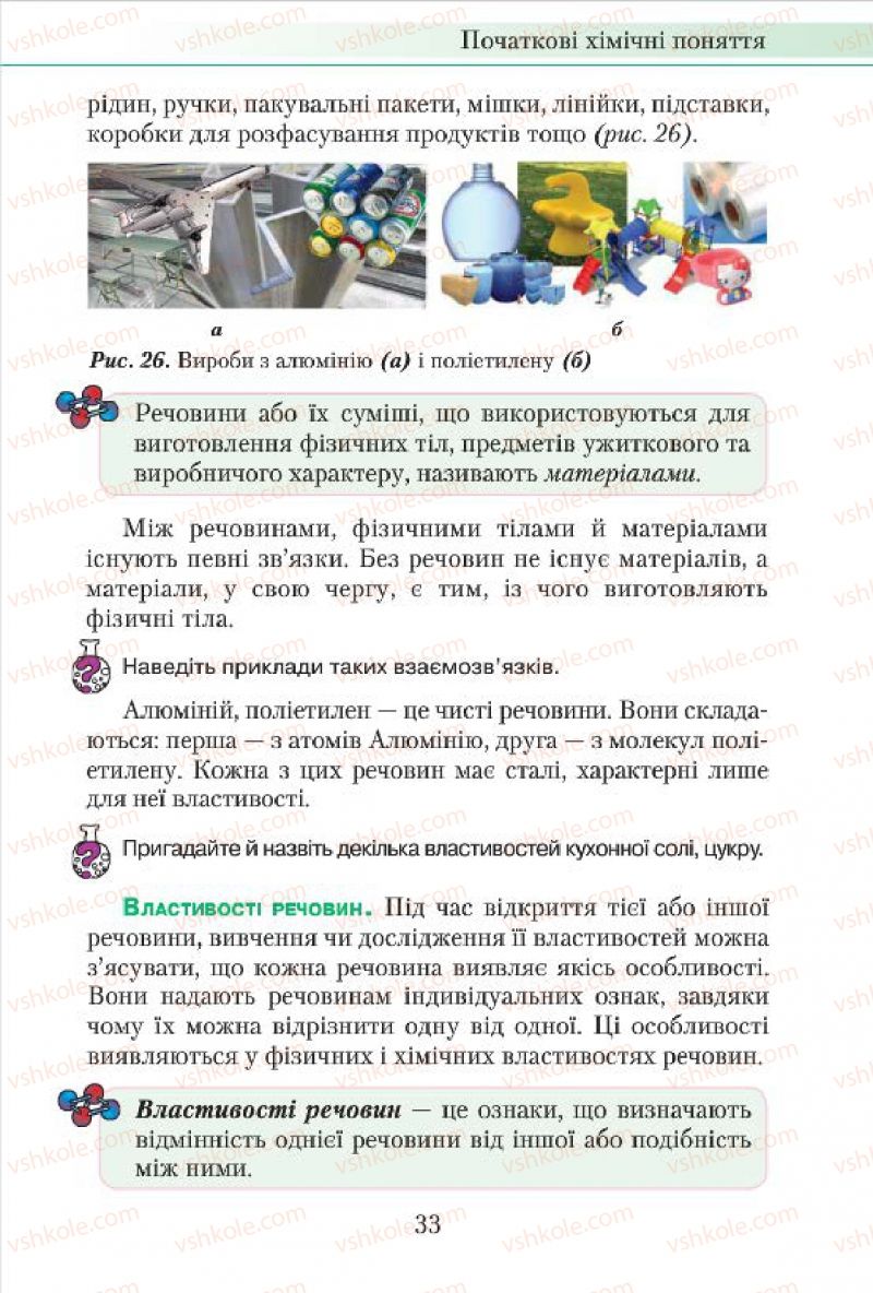 Страница 33 | Підручник Хімія 7 клас М.М. Савчин 2015