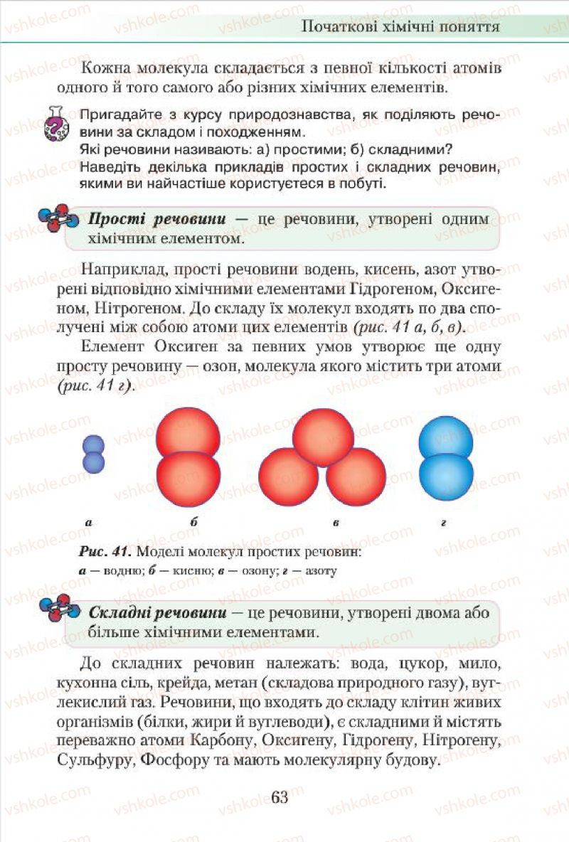 Страница 63 | Підручник Хімія 7 клас М.М. Савчин 2015