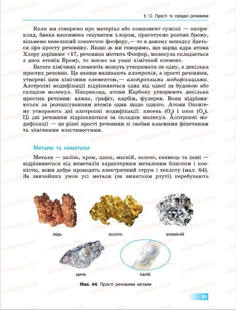 Страница 81 | Підручник Хімія 7 клас О.В. Григорович 2015