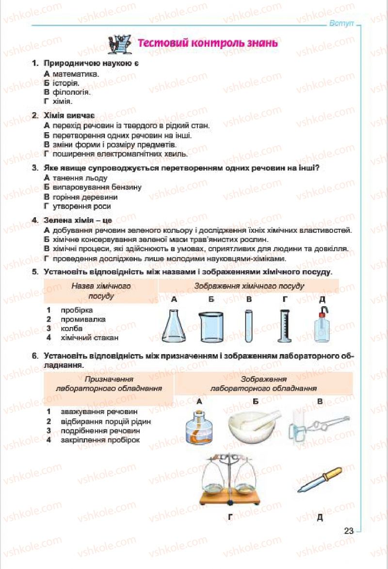 Страница 23 | Підручник Хімія 7 клас Г.А. Лашевська, А.А. Лашевська 2015