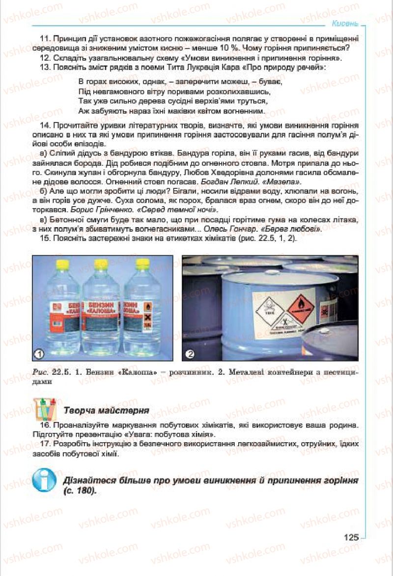 Страница 125 | Підручник Хімія 7 клас Г.А. Лашевська, А.А. Лашевська 2015