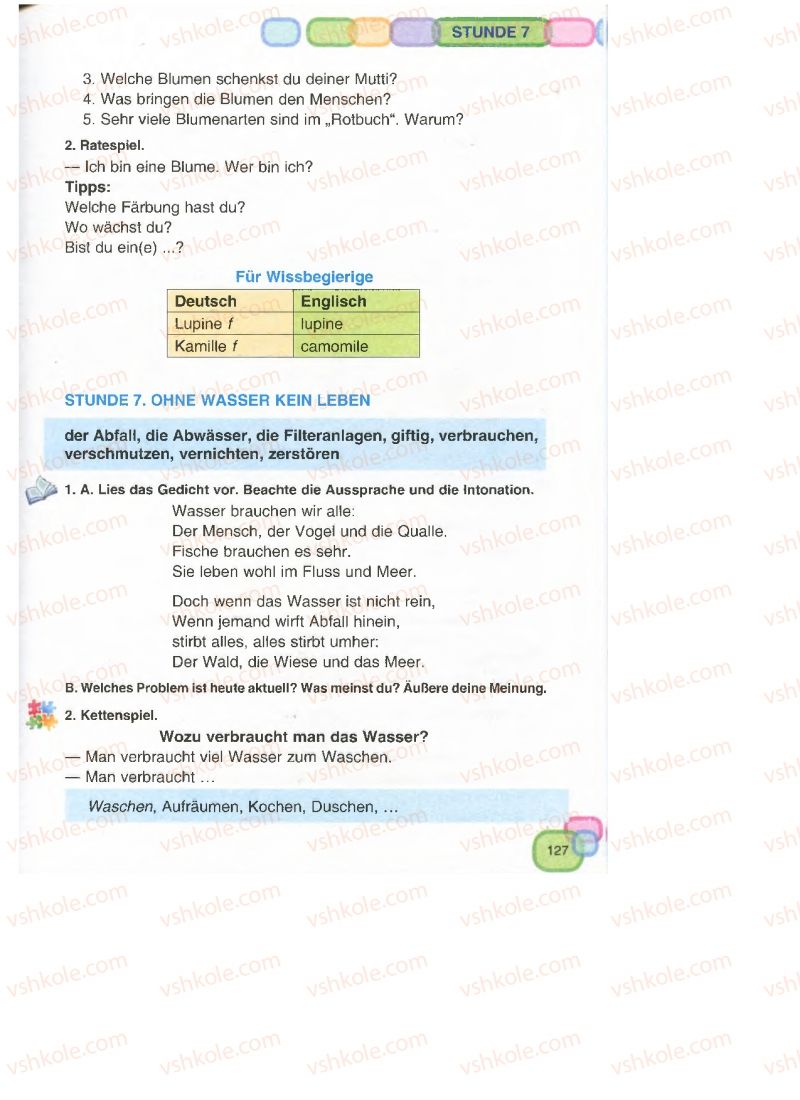 Страница 127 | Підручник Німецька мова 7 клас М.М. Сидоренко, О.А. Палій 2015 3 рік навчання