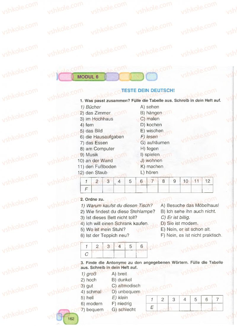Страница 162 | Підручник Німецька мова 7 клас М.М. Сидоренко, О.А. Палій 2015 3 рік навчання