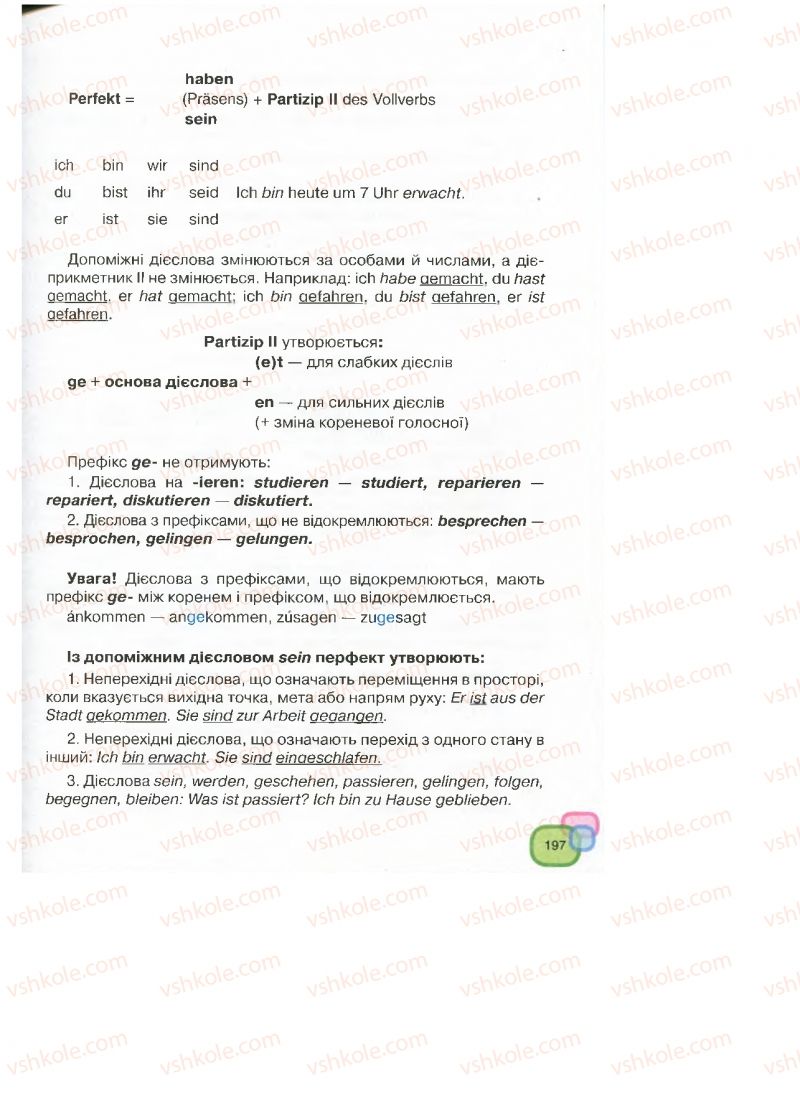 Страница 197 | Підручник Німецька мова 7 клас М.М. Сидоренко, О.А. Палій 2015 3 рік навчання