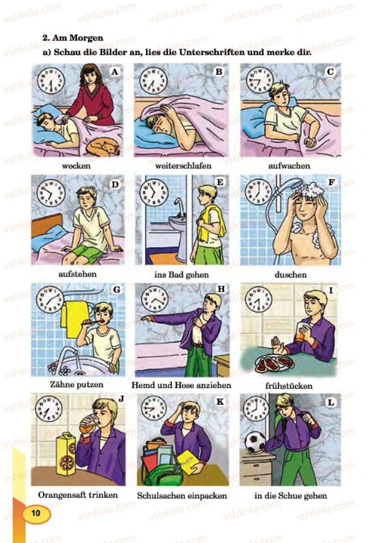 Страница 10 | Підручник Німецька мова 7 клас Л.В. Горбач, Г.Ю. Трінька 2015
