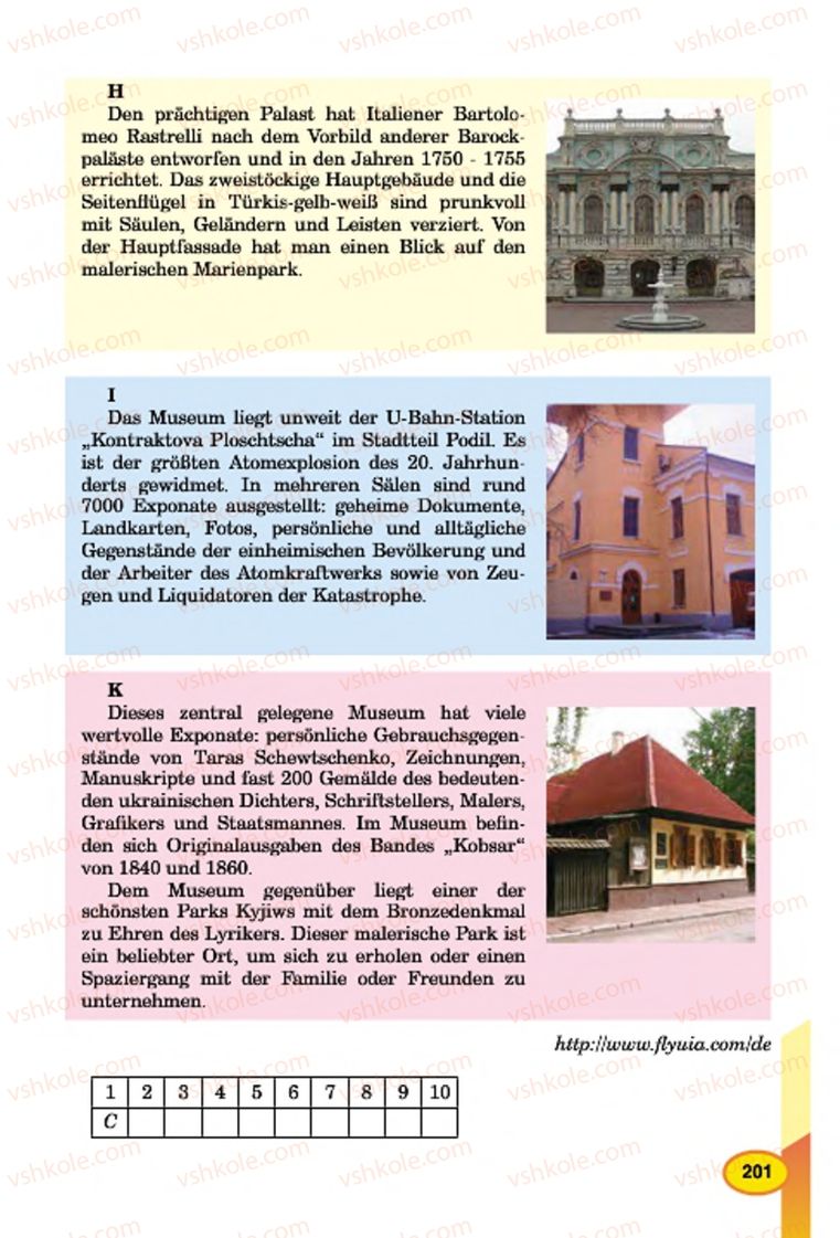 Страница 201 | Підручник Німецька мова 7 клас Л.В. Горбач, Г.Ю. Трінька 2015