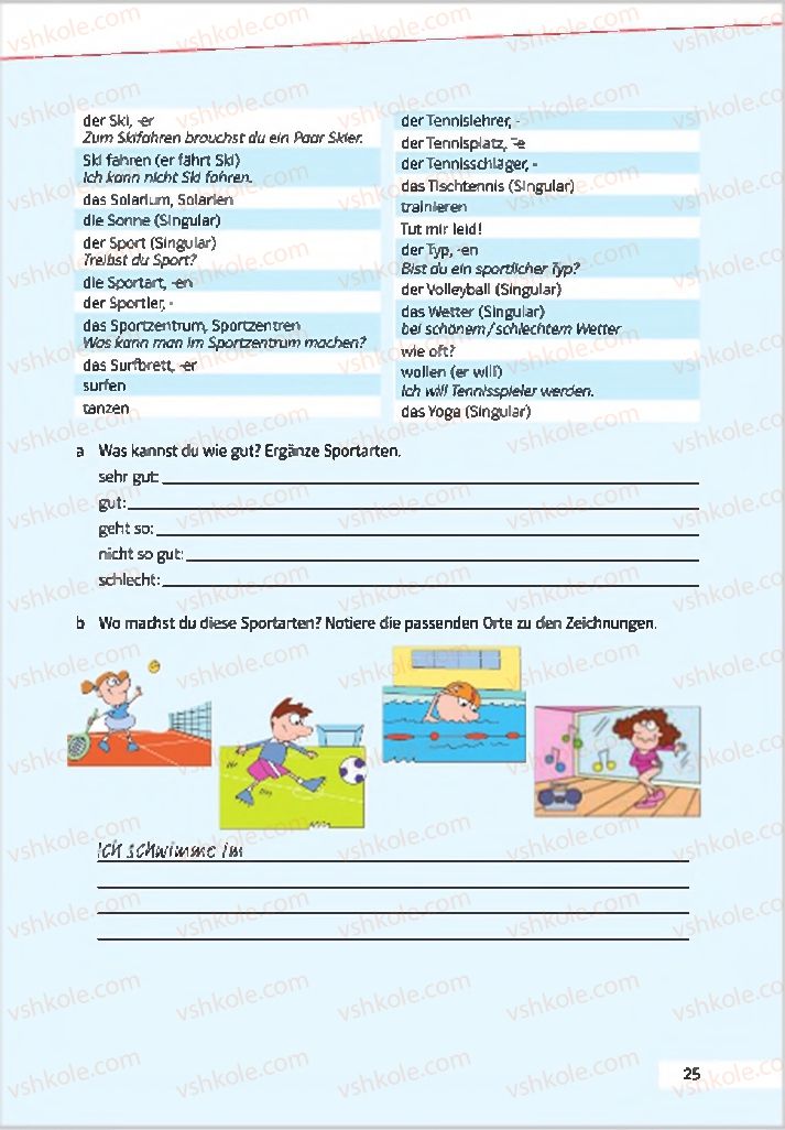 Страница 25 | Підручник Німецька мова 7 клас Н.П. Басай 2015 3 рік навчання