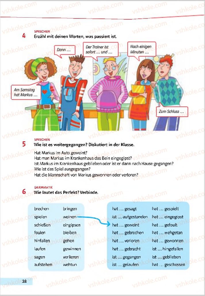 Страница 28 | Підручник Німецька мова 7 клас Н.П. Басай 2015 3 рік навчання