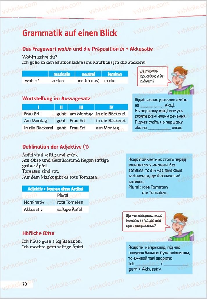 Страница 70 | Підручник Німецька мова 7 клас Н.П. Басай 2015 3 рік навчання