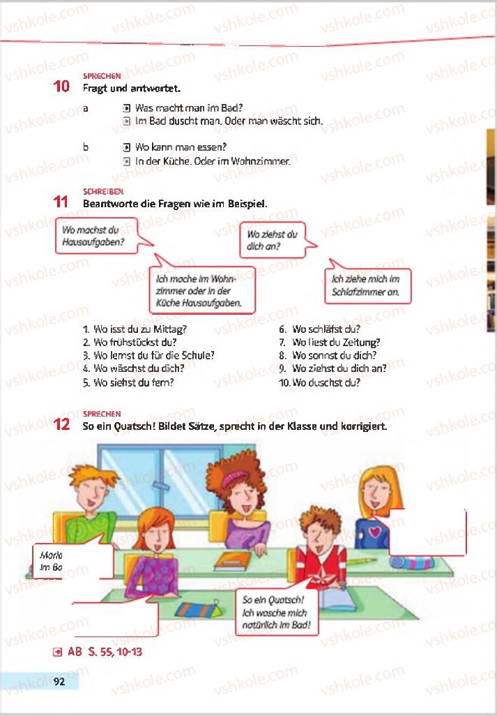Страница 92 | Підручник Німецька мова 7 клас Н.П. Басай 2015 3 рік навчання
