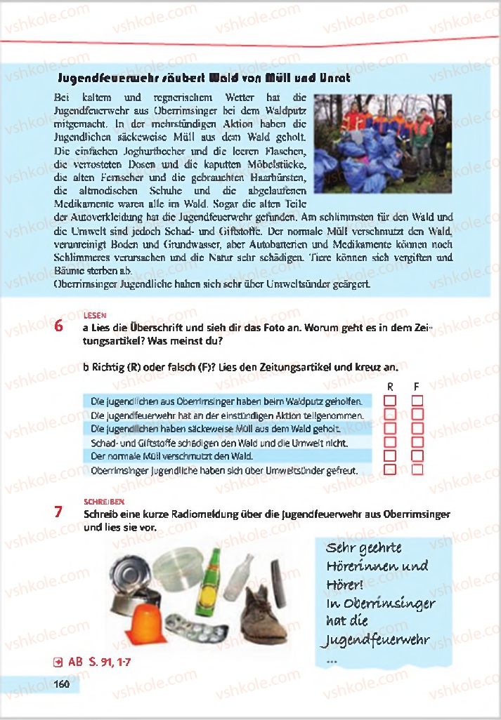 Страница 160 | Підручник Німецька мова 7 клас Н.П. Басай 2015 3 рік навчання