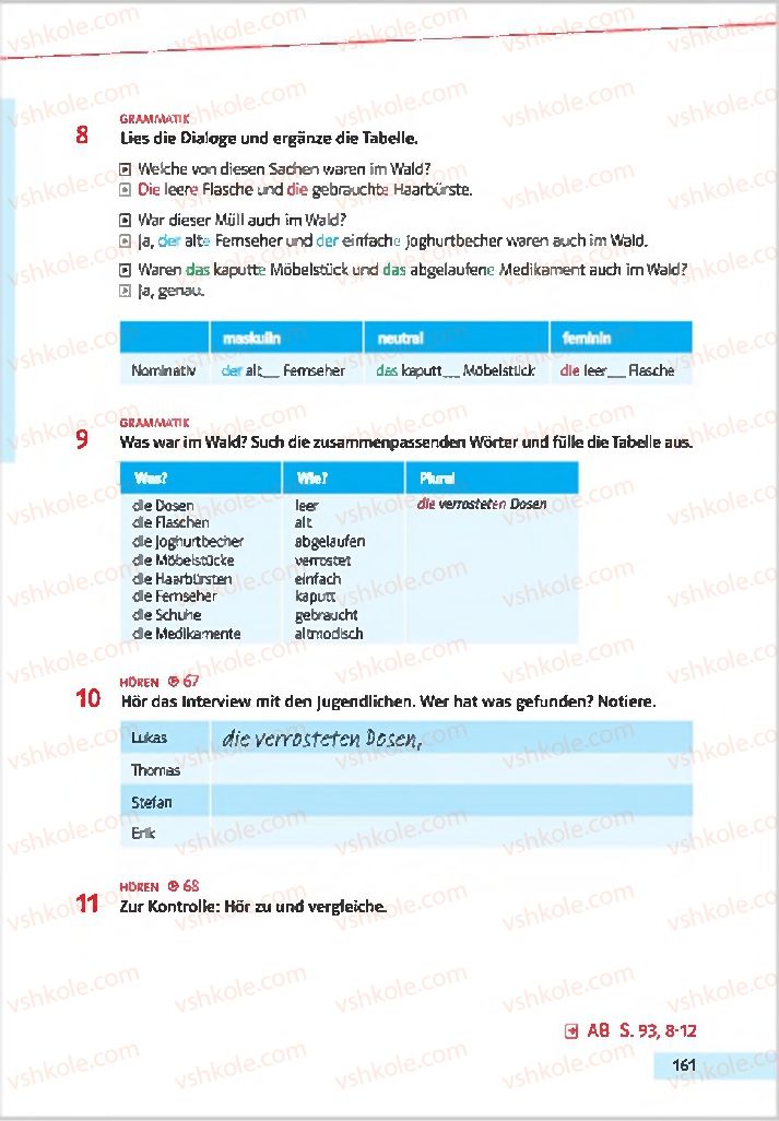 Страница 161 | Підручник Німецька мова 7 клас Н.П. Басай 2015 3 рік навчання
