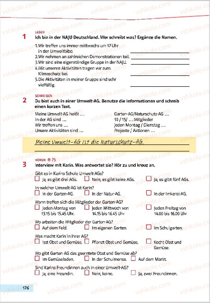 Страница 176 | Підручник Німецька мова 7 клас Н.П. Басай 2015 3 рік навчання