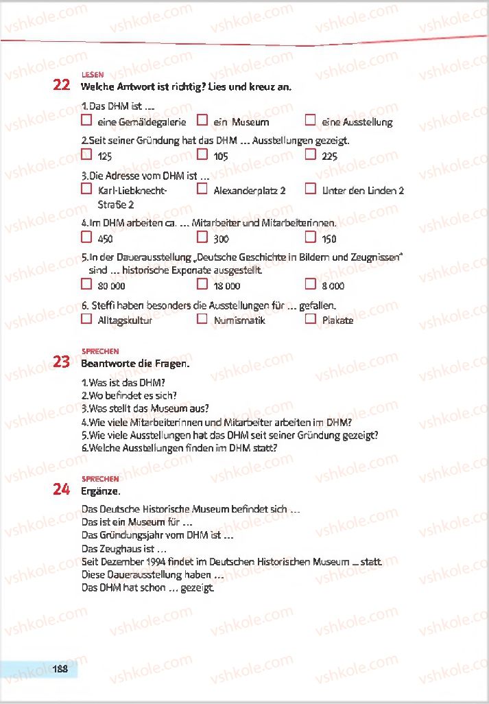 Страница 188 | Підручник Німецька мова 7 клас Н.П. Басай 2015 3 рік навчання